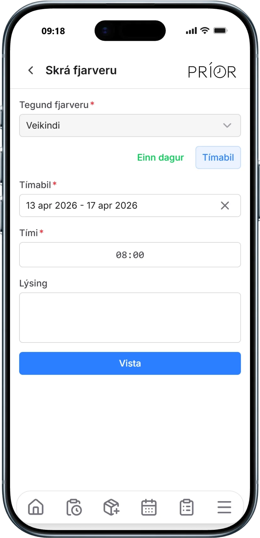 Príor iPhone skjámynd