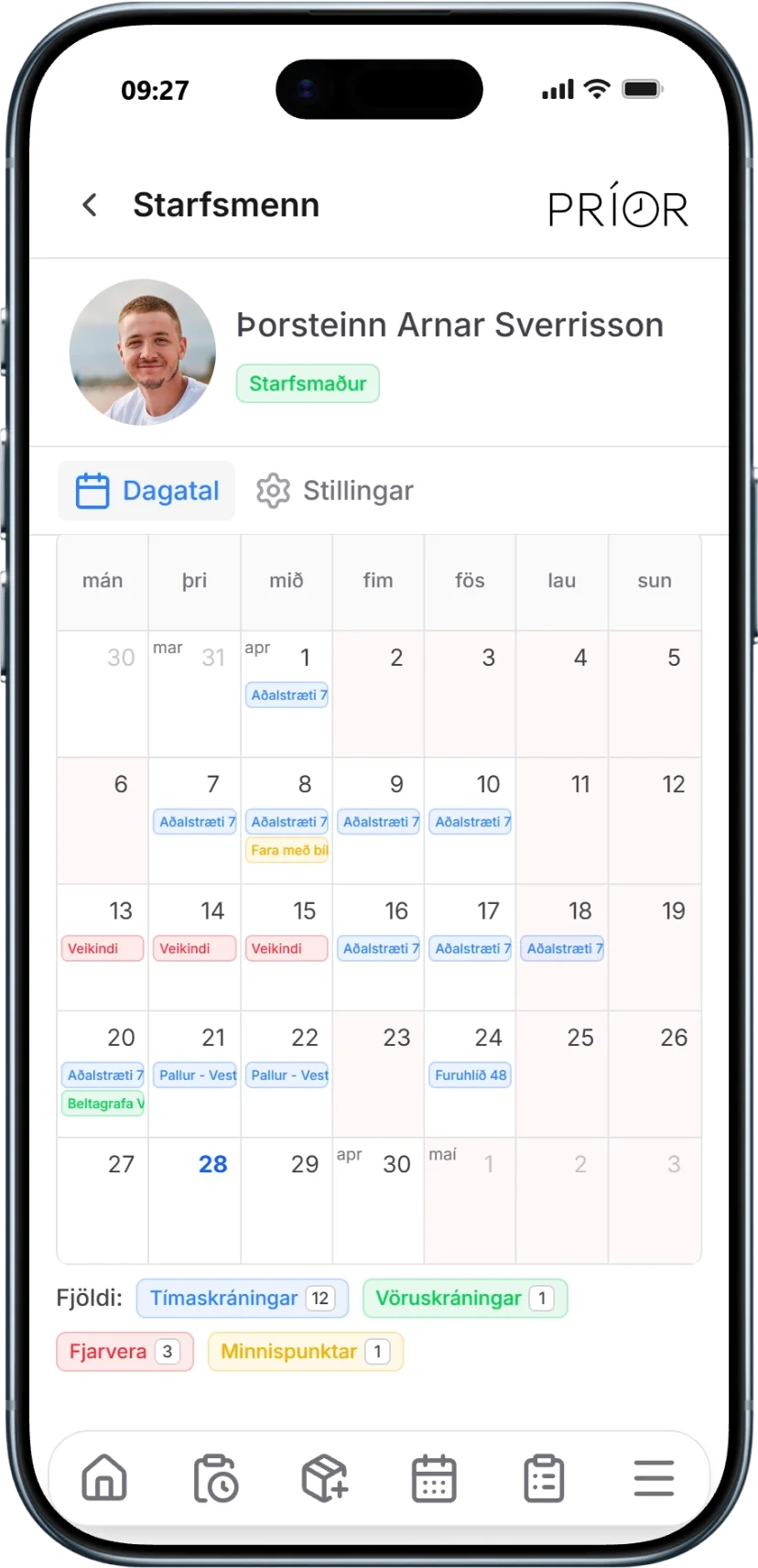 Príor iPhone skjámynd
