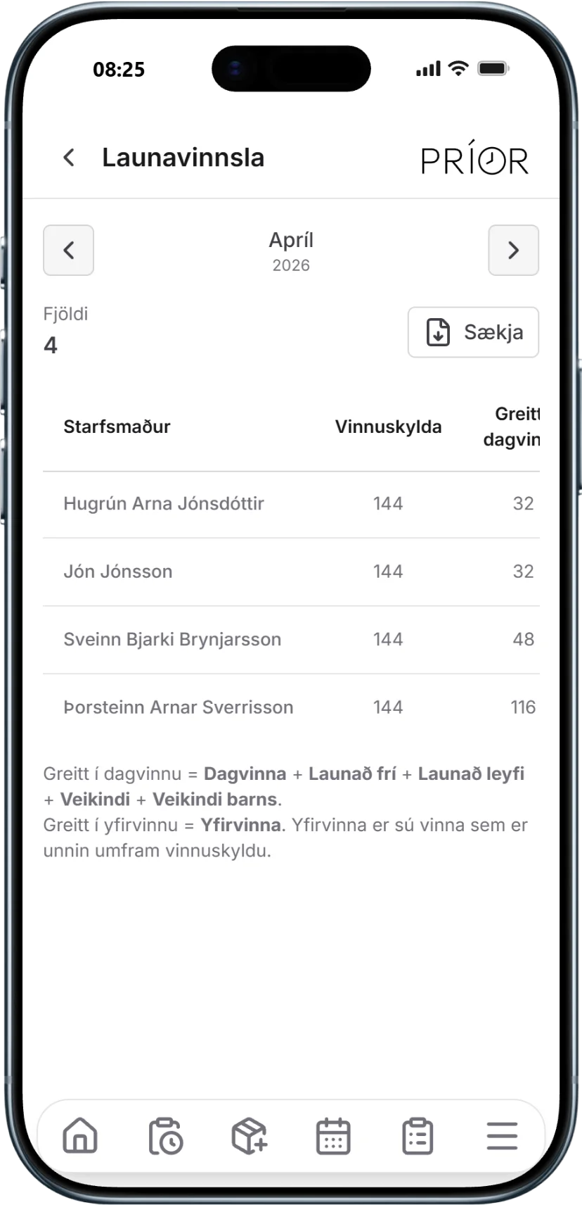 Príor iPhone skjámynd